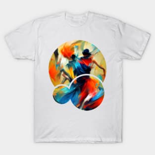 Woman Dancing Silhouette, abstract oil painting T-Shirt